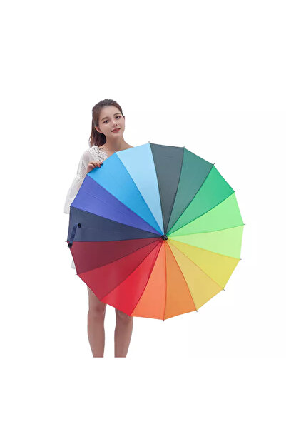ELEVEN MARKETS Gökkuşağı Baston Şemsiye Şemsiye