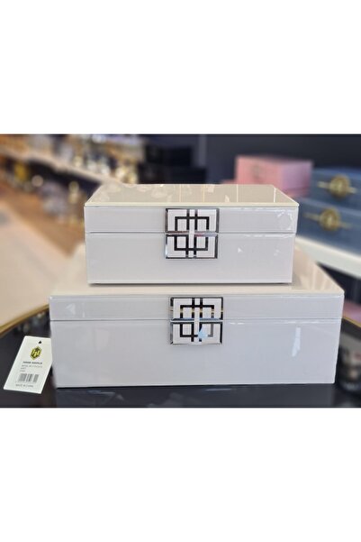 hediye Esterhomedecor 2-Pack Glass-Plated Decorative Accessory Box