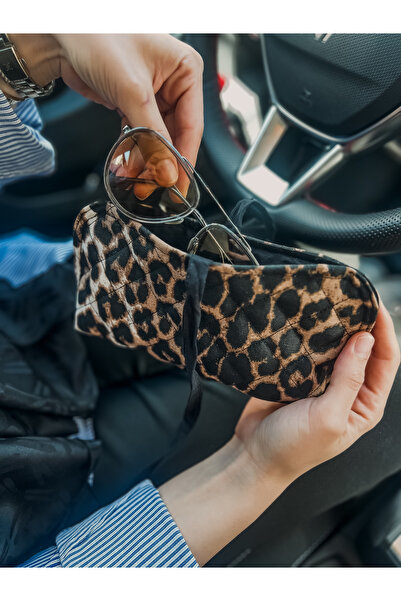 KaiAtelier Leopard Tie-Up Glasses Case