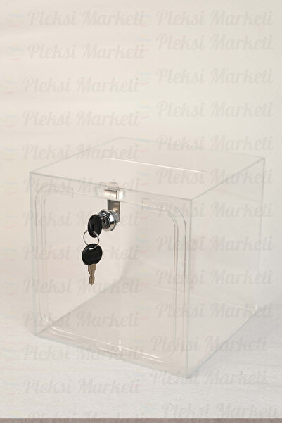 Pleksi Marketi Pleksimarketi - Plexiglass Donation and Alms Box 30X30X30Cm