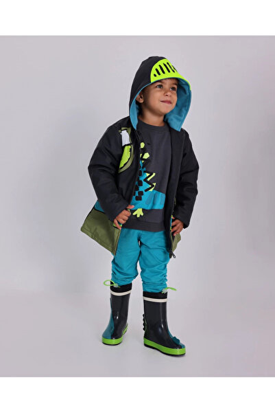 Tuc Tuc Knight Pattern Hooded Boys' Waterproof Raincoat
