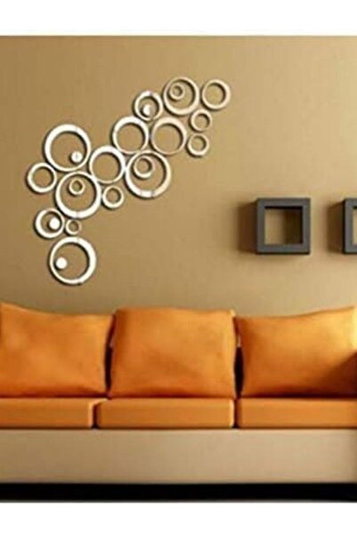 Emaazz LLC 3D Mirror Acrylic Wall Stickers – 24PCS Creative Circle Ring Desig...