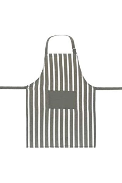 OEM Kitchen Apron Grey with White Stripes & Pocket 55 x 75 cm