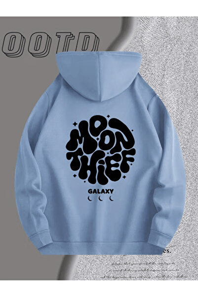 LAVİTTA هوديي مطبوع عليه عبارة 'لص القمر' بتصميم الفضاء