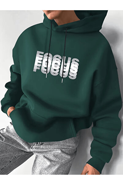 LAVİTTA Men's Hoodie with "Focus" Printed with Kinetic Effects