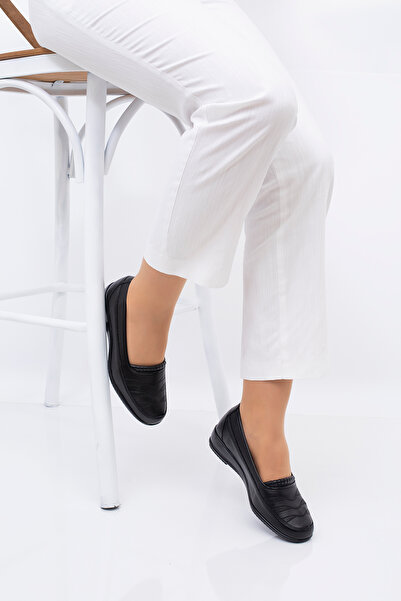 Ayakkabı Bahçesi Full Orthopedic Genuine Leather Sole Heel Gel Lightweight Soft Daily Women's Shoes