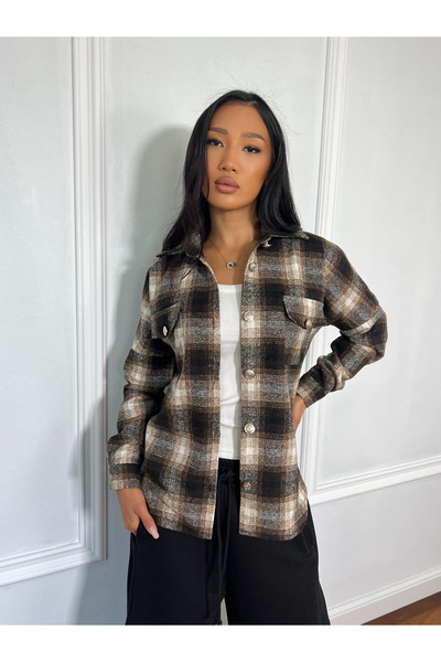 CC STORE KATHLEEN casual shirt, large check pattern, long sleeves