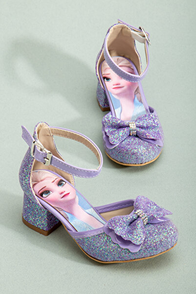 SGF KIDS MOR ÇOCUK KARAKTERLİ TOPUKLU ABİYE AYAKABI