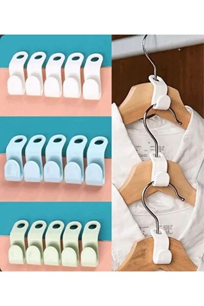 UYT LİFE Pratik Dolap Düzeni İçin 10 Adet Kanca Şeklinde Çoklu Askı Artırıcı ...