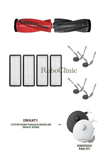 Roboclinic Perie de schimb compatibilă cu aspiratorul robot Roborock Qrevo Edge 5V1, set de filtre Hepa-10 bucăți