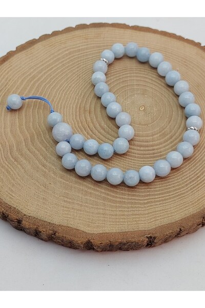 Yasamtohumu Piatra acvamarin 33 bucăți design special Tasbih 8mm (8168)