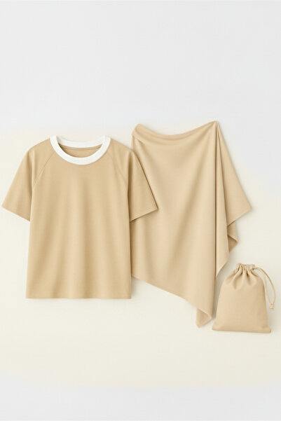 maternel Σετ Θηλασμού Δύο Τεμαχίων – Μπλούζα με Κρυφό Φερμουάρ & Κάλυμμα Θηλα...