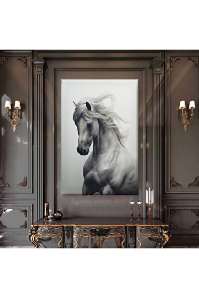 ESLEM KIRLARIN EFENDİSİ - BEYAZ AT - BASKI KANVAS TABLO