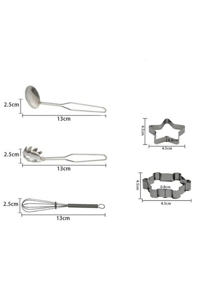 PROCART Kids Chef Set, Apron and Cooking Utensils, 8 Pieces