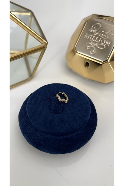 SU PERİSİ TAKI BİJUTERİ Cerrahi Çelik Gold Zirkon Taşlı Zikzak Halka Model Piercing ,Tragus,Helix