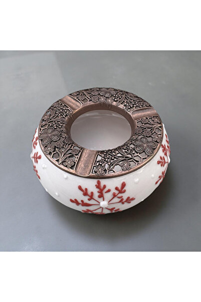 İlbay Çini Takı Kırmızı Kar Tanesi Desenli Poyraz Küllük