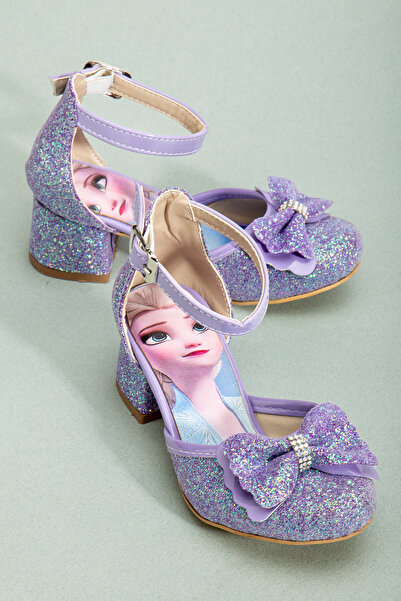 SGF KIDS MOR ÇOCUK KARAKTERLİ TOPUKLU ABİYE AYAKABI