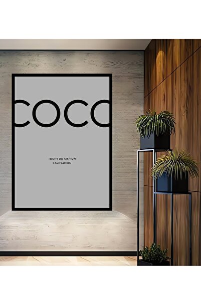 Teona Ahşap Dekoratif Ahşap Dikdörtgen Tablo Coco I Am Fashion Çerçeve Görünümlü