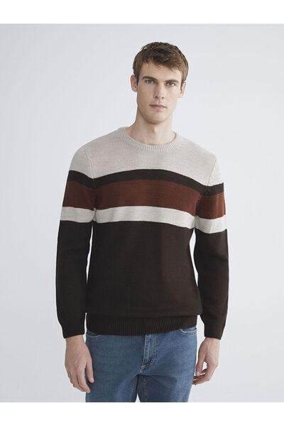 LC Waikiki Rmz Gi̇yi̇m Farkiyla Zero Roba Collar Long Sleeve Color Block Men'...