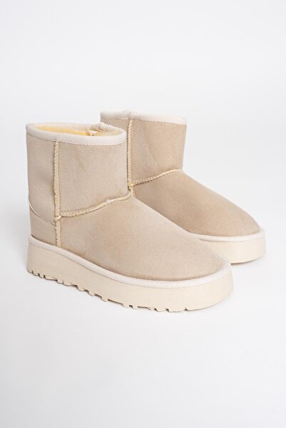 Mubiano Γυναικείες μπότες σουέτ Μπεζ Mia