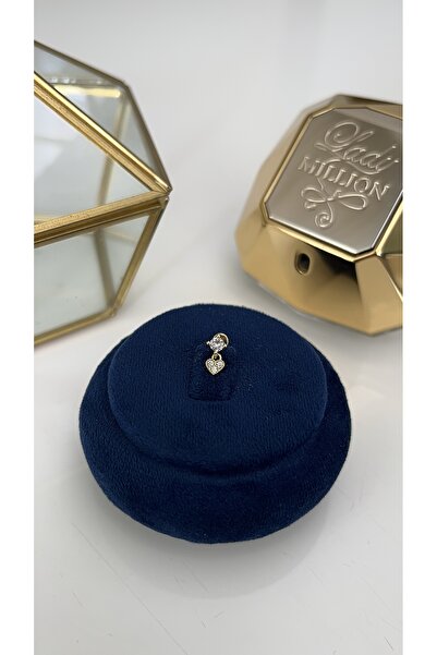 SU PERİSİ TAKI BİJUTERİ Cerrahi Çelik Gold Tek Taşlı Sallantılı Kalp Model Piercing ,Tragus,Helix