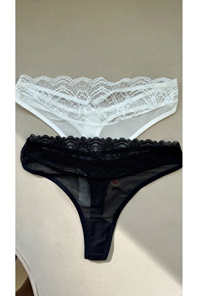 YOYYO Kadın Tanga Bel Detaylı Külot-Tanga-String Bel Kısmı Taşlı