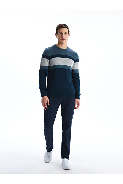 LC Waikiki Create Your Style from Uzg Store | Crew Neck Long Sleeve Color Block Men's Knitwear Sweater