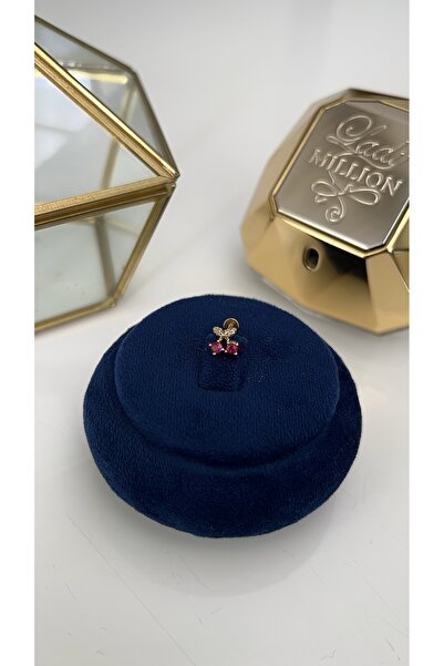 SU PERİSİ TAKI BİJUTERİ Cerrahi Çelik Gold Pembe Zirkon Taşlı Kiraz Model Pie...