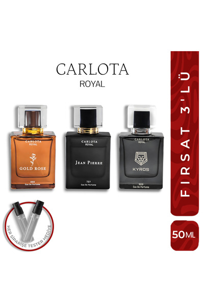 CARLOTA Fırsat 3'lü " Gold Rose & Jean Pierre & Kyros "
