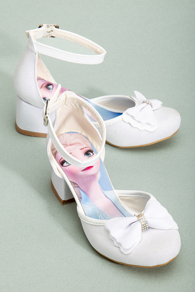 SGF KIDS BEYAZ ÇOCUK KARAKTERLİ TOPUKLU ABİYE AYAKABI