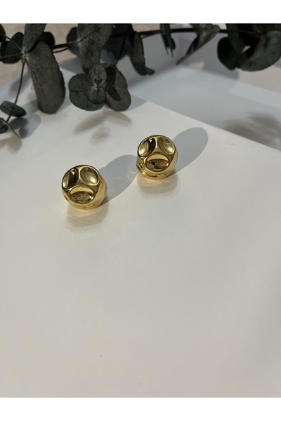 Stainlless Steel Kadın Çelik Gold Mini Küpe