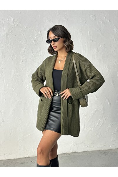 Nosia Women's Shawl Collar Pocketed Knit Cardigan