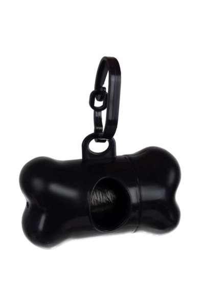 OEM Lesa reflectorizanta pentru caini cu maner din spuma si suport pentru saculeti, neagra, lungime 3 m