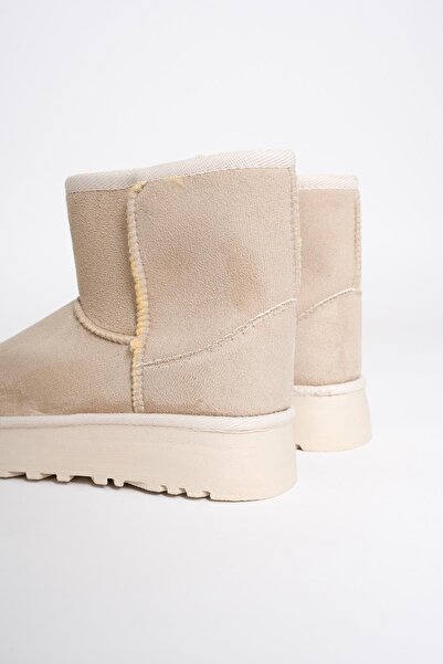 Mubiano Women's Suede Boots Beige Mia