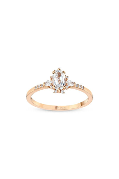 Pırlandia 0,66 Karat Vintage Pırlanta Oval Topaz Yüzük