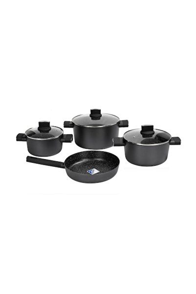 Zilan Pot set ZLN0959 Black, 7-piece, marble coating and soft-touch handles