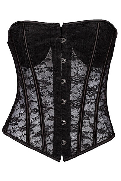 Giraffe Dantelli İnce Askılı Kaplı Bralet Büstiyer Crop Bluz Korse Body Gotik...