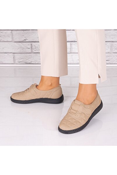 ELADA Women's casual shoes Khaki made of Saraya -leather, 36