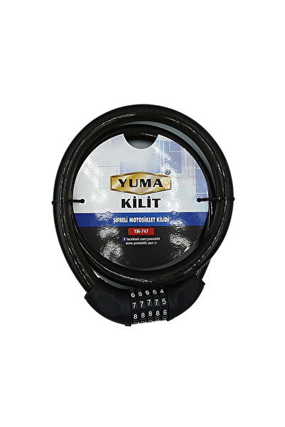 ALFA AKSESUAR 03 Yuma Ym-747 120cm 20mm 5 Combination Black Motorcycle Lock