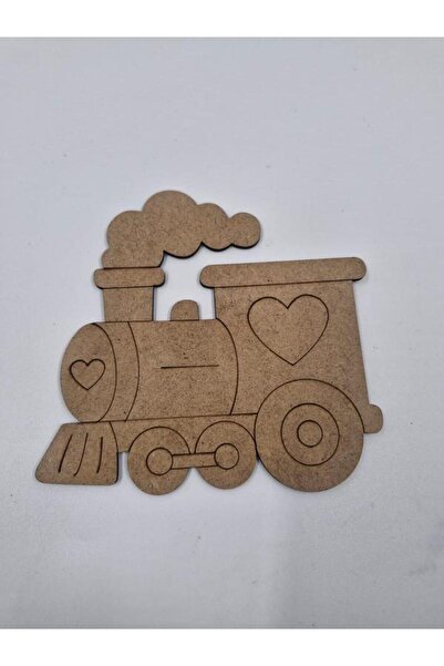 Mu Art Ahşap 15 قطعة من لوحة الرسم الخشبية اللطيفة على شكل قطار للمدرسة، نشاط...