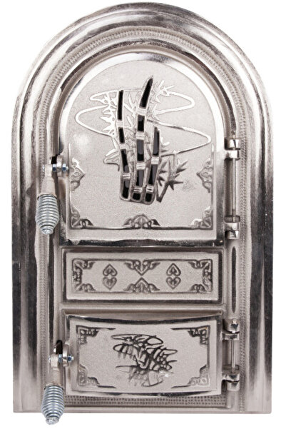 EvoTools Professional Ușă pentru șemineu cu sticlă placată cu bambus și niche...