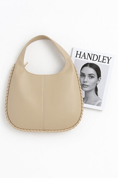 Handley Πολυτελής τσάντα ώμου μεγάλης χωρητικότητας με λεπτομέρεια με κόμπους