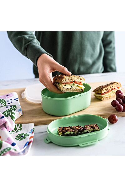 IKEA Utbjuda Plastic Storage Container with Lid, Light Green, 0.2 Lt X 0.6 Lt, 2 Pieces, for Dry Foods,