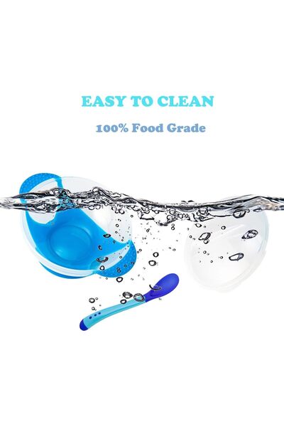 ALL İN Baby bowls with suction, suction cup for toddlers with lid and spoons,