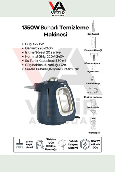 auhma Profesyonel Buharlı Temizlik Makinesi – 3 Bar Basınç, 20 Saniyede Hazır, 110°C