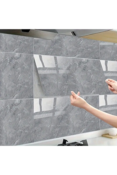 Epilons Gray Marble Patterned Aluminum Plastic Wall Sticker Zenvi̇a-4567