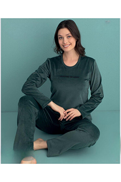 Mihra Women's Winter Crew Neck Velvet Pajama Set 13166N - 1 Piece