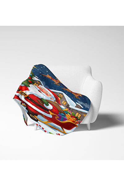 Home Santa Claus Christmas Pattern Fleece Tv Blanket Christmas Fleece Soft Blanket