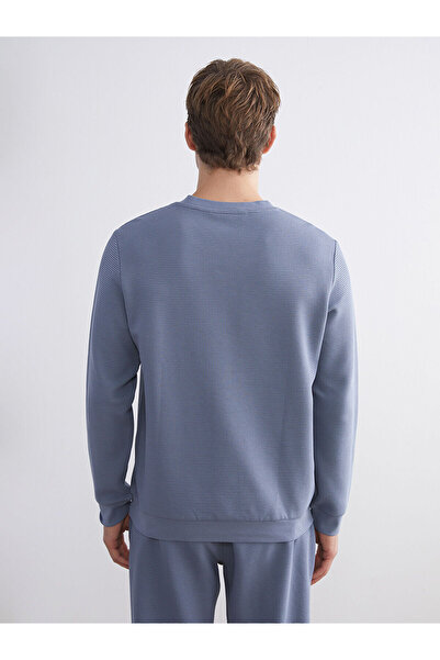 LC Waikiki New Season Crew Neck Textured Men's Sweatshirt