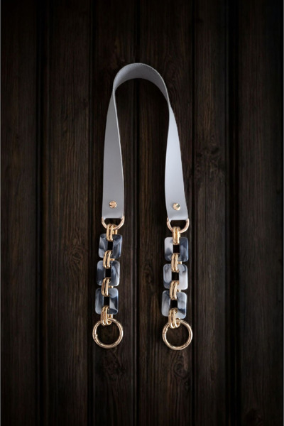 Nildenhobim مقابض حقائب من الجلد الصناعي والأكريليك بتصميم مربع - 70 سم (ملحق...